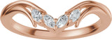 14K Gold Marquise Natural Diamond Contour Band - 1/8 CTW (Style 689541) - Rose Gold - view 8