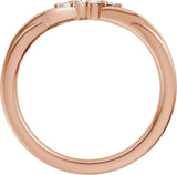 14K Gold Marquise Natural Diamond Contour Band - 1/8 CTW (Style 689541) - Rose Gold - view 7