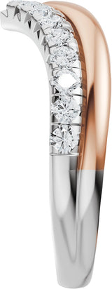 14K Gold Round Lab-Grown Diamond Contour Band - 1/3 CTW (Style 689543) - Rose/White Gold - view 9