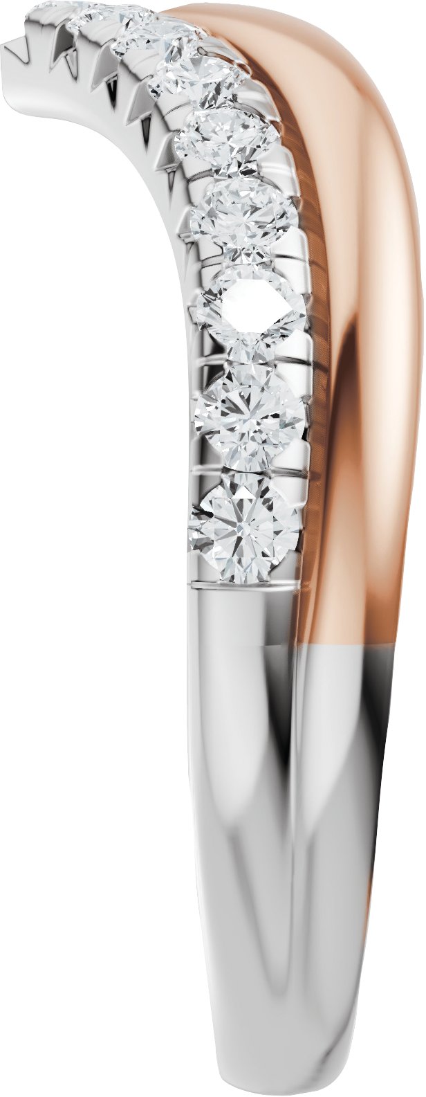 14K Gold Round Lab-Grown Diamond Contour Band - 1/3 CTW (Style 689543) - Rose/White Gold - view 9