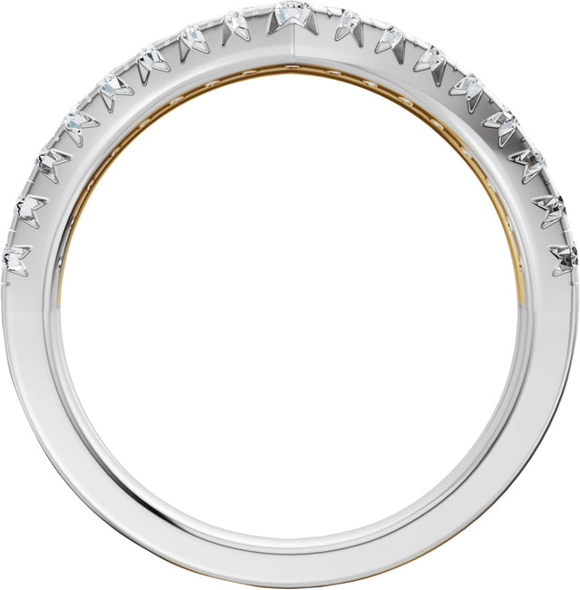 14K Gold Round Natural Diamond Contour Band - 1/3 CTW (Style 689543) - Yellow/White Gold - view 7