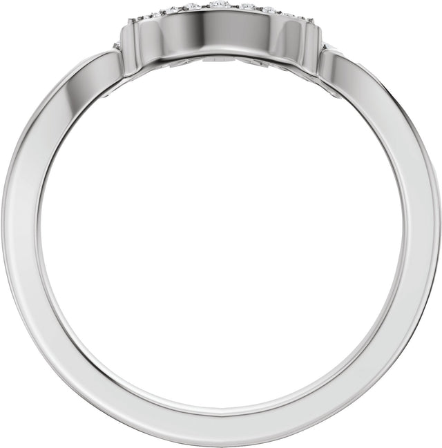 14K Gold Straight Baguette Natural Diamond Contour Band – 3x1.5mm - White Gold - view 2