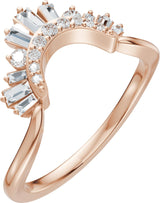 14K Gold Straight Baguette Natural Diamond Contour Band – 3x1.5mm - Rose Gold