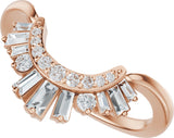 14K Gold Straight Baguette Natural Diamond Contour Band – 3x1.5mm - Rose Gold - view 5