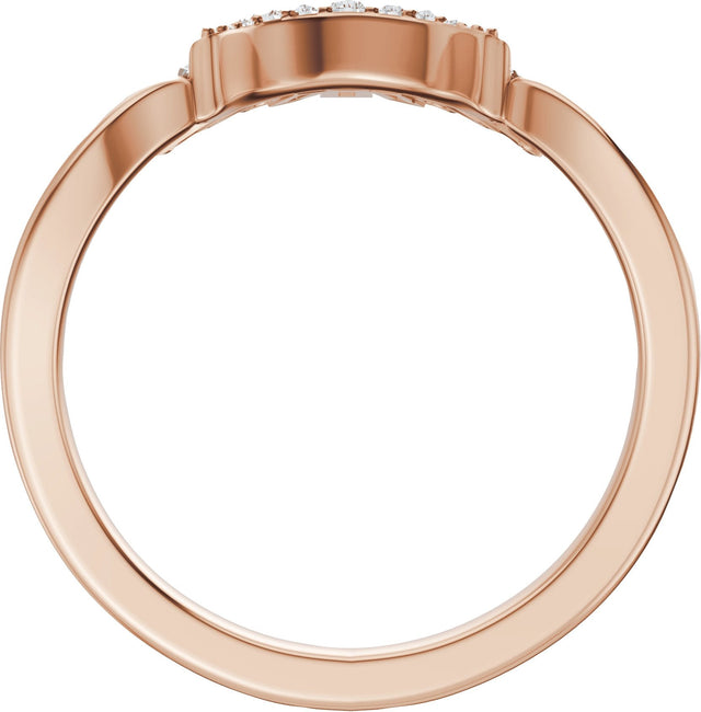 14K Gold Straight Baguette Natural Diamond Contour Band – 3x1.5mm - Rose Gold - view 2