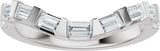 Platinum Straight Baguette Natural Diamond Contour Band - 3/8 CTW - view 8