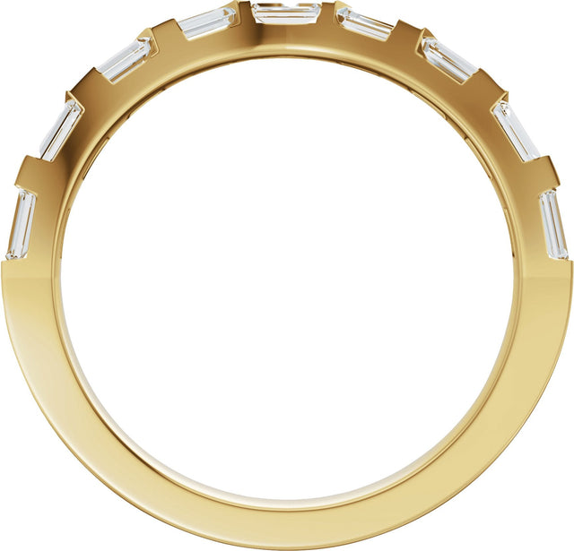 14K Gold Straight Baguette Lab-Grown Diamond Contour Band - 3/8 CTW - Yellow Gold - view 7