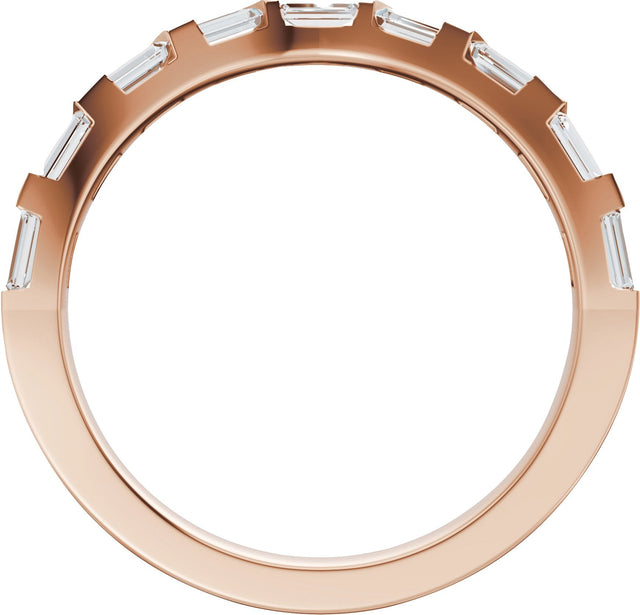 14K Gold Straight Baguette Lab-Grown Diamond Contour Band - 3/8 CTW - Rose Gold - view 7