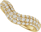14K Gold Round Lab-Grown Diamond Contour Band - 7/8 CTW - Yellow Gold - view 10