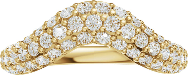 14K Gold Round Lab-Grown Diamond Contour Band - 7/8 CTW - Yellow Gold - view 8