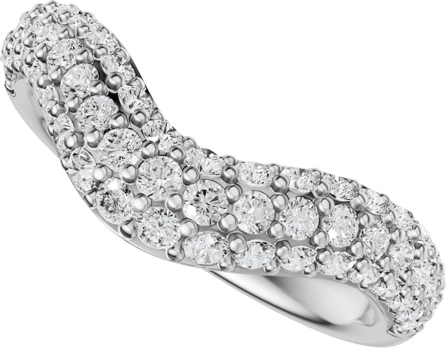 14K Gold Round Lab-Grown Diamond Contour Band - 7/8 CTW - White Gold - view 10