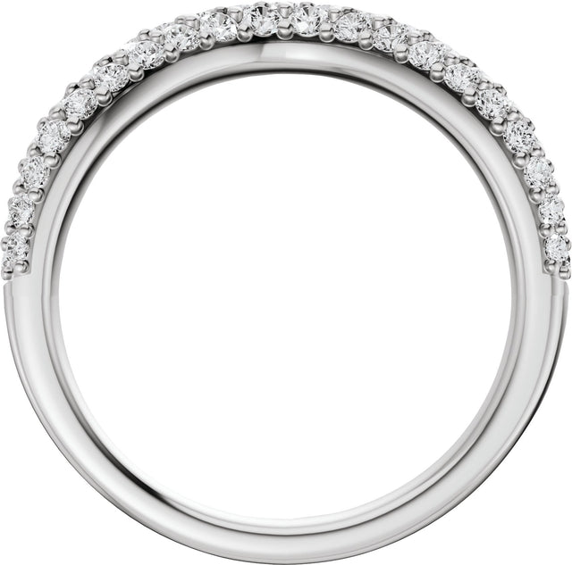 14K Gold Round Lab-Grown Diamond Contour Band - 7/8 CTW - White Gold - view 7