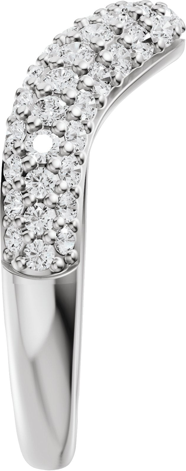 14K Gold Round Lab-Grown Diamond Contour Band - 7/8 CTW - White Gold - view 9