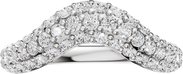 Platinum Round Lab-Grown Diamond Contour Band - 7/8 CTW - view 8