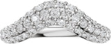14K Gold Round Lab-Grown Diamond Contour Band - 7/8 CTW - White Gold - view 8