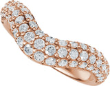 14K Gold Round Lab-Grown Diamond Contour Band - 7/8 CTW - Rose Gold - view 10