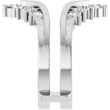 Platinum Round Natural Diamond Accented V Ring Guard - view 4