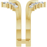 14K Gold Round Natural Diamond Accented V Ring Guard - Yellow Gold - view 4