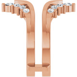 14K Gold Round Lab-Grown Diamond Accented V Ring Guard - Rose Gold - view 4