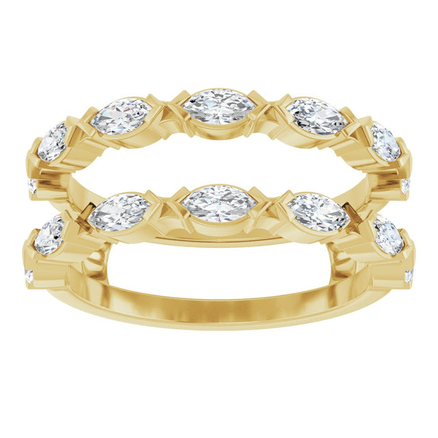 14K Gold Marquise Natural Diamond Accented Ring Guard - 1/2-1 CTW - Yellow Gold - view 8