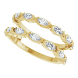 14K Gold Marquise Natural Diamond Accented Ring Guard - 1/2-1 CTW - Yellow Gold - view 10