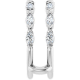 Platinum Marquise Natural Diamond Accented Ring Guard - 1/2-1 CTW - view 9