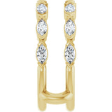 14K Gold Marquise Natural Diamond Accented Ring Guard - 1/2-1 CTW - Yellow Gold - view 9