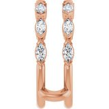 14K Gold Marquise Lab-Grown Diamond Accented Ring Guard - 3/8-7/8 CTW - Rose Gold - view 9