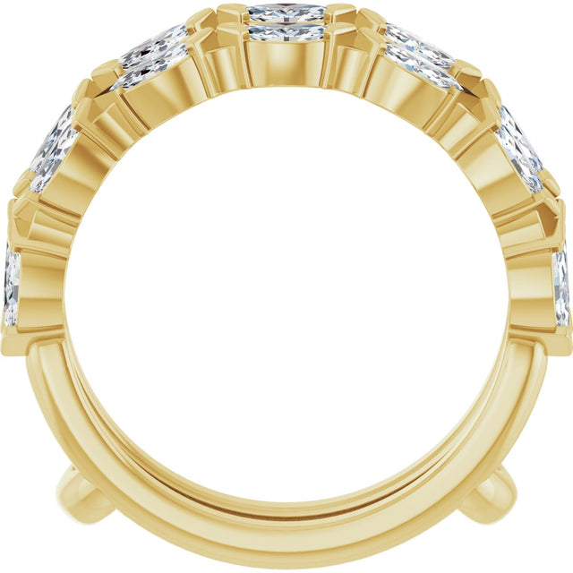 14K Gold Marquise Lab-Grown Diamond Accented Ring Guard - 3/8-7/8 CTW - Yellow Gold - view 7