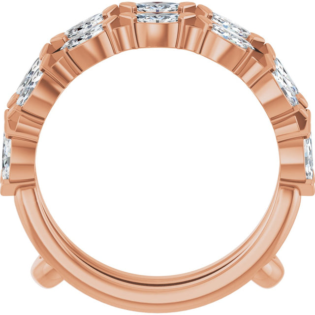 14K Gold Marquise Lab-Grown Diamond Accented Ring Guard - 3/8-7/8 CTW - Rose Gold - view 7
