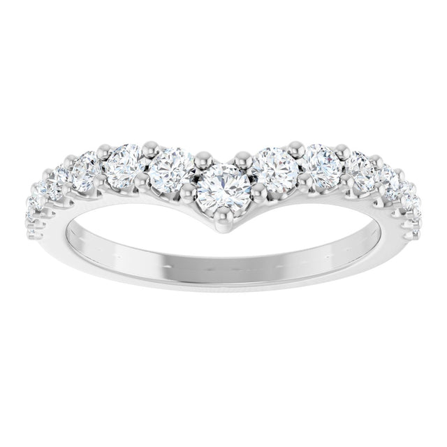 Platinum Round Lab-Grown Diamond Accented Contour Band – 2.7mm Stones - view 3