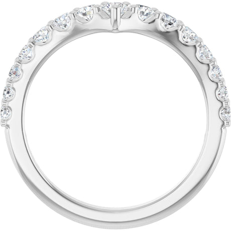 Platinum Round Lab-Grown Diamond Accented Contour Band – 2.7mm Stones - view 2