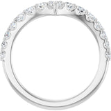 Platinum Round Natural Diamond Accented Contour Band – 2.7mm Stones - view 2