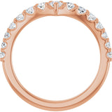 14K Gold Round Lab-Grown Diamond Accented Contour Band – 2.7mm Stones - Rose Gold - view 2