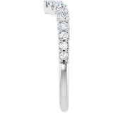 Platinum Round Lab-Grown Diamond Accented Contour Band – 2.7mm Stones - view 4