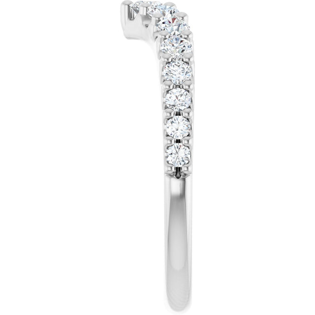 Platinum Round Lab-Grown Diamond Accented Contour Band – 2.7mm Stones - view 4