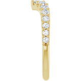 14K Gold Round Lab-Grown Diamond Accented Contour Band – 2.7mm Stones - Yellow Gold - view 4