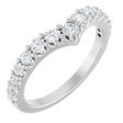 14K Gold Round Lab-Grown Diamond Accented Contour Band – 2.7mm Stones - White Gold