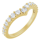 14K Gold Round Lab-Grown Diamond Accented Contour Band – 2.7mm Stones - Yellow Gold