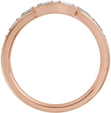 14K Gold Straight Baguette Natural Diamond Accented Contour Band - 1/2 CTW - Rose Gold - view 7