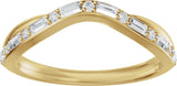14K Gold Straight Baguette Lab-Grown Diamond Accented Contour Band - 1/2 CTW - Yellow Gold - view 8