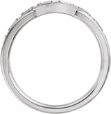 14K Gold Straight Baguette Natural Diamond Accented Contour Band - 1/2 CTW - White Gold - view 7