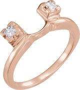 14K Gold Square Natural Diamond Wrap-Style Ring Enhancer – 3x3mm - Rose Gold
