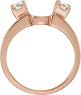 14K Gold Square Natural Diamond Wrap-Style Ring Enhancer – 3x3mm - Rose Gold - view 2