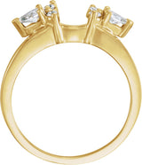 Platinum Pear Natural Diamond Wrap-Style Ring Enhancer – 4x3mm - view 4