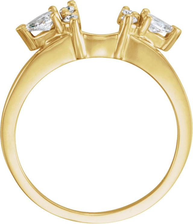 Platinum Pear Natural Diamond Wrap-Style Ring Enhancer – 4x3mm - view 4