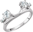 14K Gold Round Natural Diamond Wrap-Style Ring Enhancer – 4.1mm Stones - White Gold