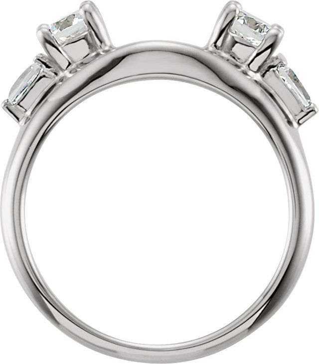 Platinum Round Natural Diamond Wrap-Style Ring Enhancer – 4.1mm Stones - view 2