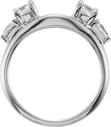 Platinum Round Lab-Grown Diamond Wrap-Style Ring Enhancer – 4.1mm Stones - view 2