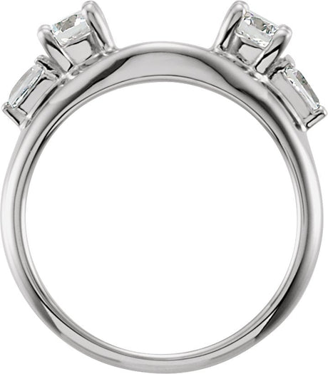 Platinum Round Lab-Grown Diamond Wrap-Style Ring Enhancer – 4.1mm Stones - view 2
